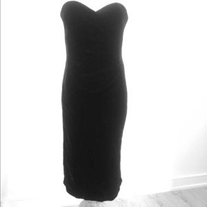 Designer black velvet dress.